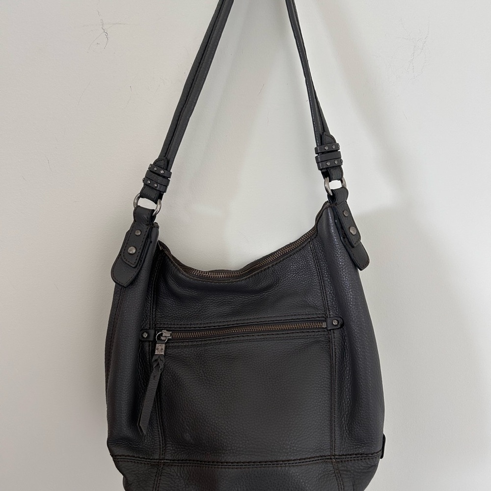 The Sak Womens Sequoia Hobo Shoulder Bag Purse Gray Soft Pebbled Leather Handbag - Picture 10 of 11